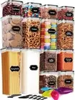 14x Airtight Food Storage Containers BPA-Free Pantry Set + Labels & Cups