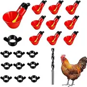 Naisfei Chicken Water Cups,10 Pcs Automatic Chicken Drinkers Waterers Poultry Watering Cups Bowls Drinking Dispenser Cage Accessories, for Chicks, Turkeys, Ducks, Quails, Pigeons, Birds, Geese