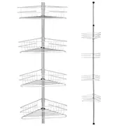 Metal Shelf Adjustable 4 Tier Corner Shelf Utility Storage Shelves for Kitchen, Living Room, Bathroom