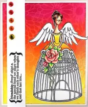 Angel Aviary, Wood Mounted Rubber Stamp STAMPENDOUS, NEW - R246