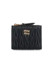 Miu Miu Logo Plaque Zipped Wallet One size black