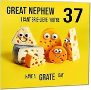 37th Great Nephew Birthday Card - Cheese Pun Funny Great Nephews Birthday Card for 37 Year old thirty seven, thirty seventh