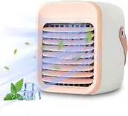 Portable Air Conditioner Rechargeable Air Cooler Fan Air Conditioner Fan with Function Cooling Humidifier Filtration 3 s Night Light Pink