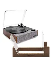 [Victrola] Eastwood II Turntable - Walnut + Bundled Crosley Record Storage Display Stand