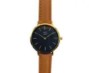 Classico Watch - Black & Gold - Brown Leather