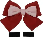 X AUTOHAUX Motorcycle Helmet Accessories Decoration Colorblock Bow for Motorcycle Bicycle Skiing Helmets Red Pink Fabric Sticker 1 Set