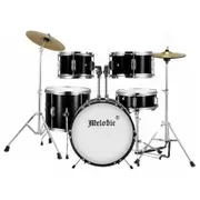 Melodic 5 Piece Kids Junior Drum Set w/ Hi Hat Cymbals Kick Pedal Stool Drumsticks