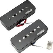 Wilkinson Low Gauss Iconic Sound Ceramic P90 Soapbar Single Coil Pickups Set for SG/LP Electric Guitar, Black