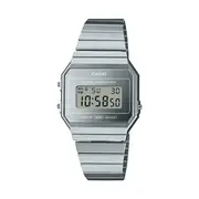 Casio Digital Vintage Led Stopwatch AlarmChrome Case A700WEV-7A Stainless Steel 1 Silver
