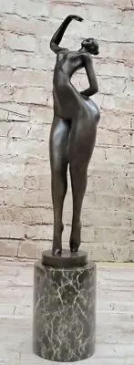 Signed Original Juno Nude Female Abstract Mid Century Bronze Sculpture Statue NR