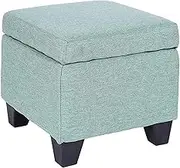 Collic Foot Stool Storage Stool, Household Cloth Pile Multi-Function Small Apartment Soft Bag Sofa Lazy Simple Shoe Bench Sofa Stool 40X40X35Cm,Practicalniture/Cyan