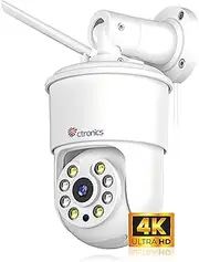 [All-Metal] 4K Security Camera Outdoor, AI Vehicle/Animal/Human Detection, Auto Tracking, 2.4/5Ghz WiFi CCTV Camera, PC/Phone Remote, 256GB SD/Cloud/FTP/NAS, 24/7, Color Night Vision(Corded Electric)