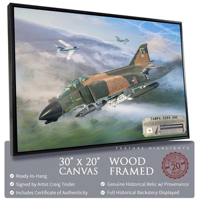 F-4 Phantom II - Tampa Zero One - 30"x20" Canvas | INCLUDES: Missile Panel Relic