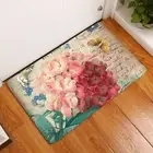 Style Decorative Indoor Mat Flower Print Kitchen Rug Home Decor Entrance Doormat