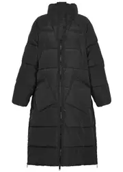 Ganni Black Quilted Shell Coat - S/M S/M