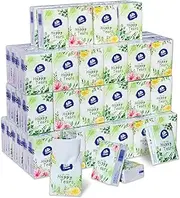 Vinda 3-Ply Ultra Care Mini Pocket Tissues, Travel Size (96 Packs of 10 Tissues) (Happy Tears)