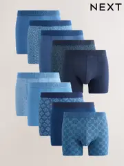 Blue Geometric Pattern 10 pack Trunks Boxers (AG4660) | $87