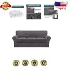 Cozy 4-Piece Velvet Stretch Slipcover Set for 3 Cushion Sofa - Machine Washable