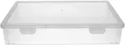 Plastic File Storage Box 10.67x7.72x1.97" Portable Secure Dustproof Clear Document Box for Home, School and Office