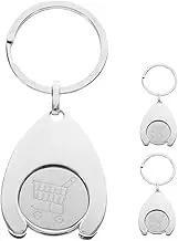 HOMSFOU 3Pcs Shopping Trolley Token Keychain Removable Metal Keyring for Trolley Accessory Lightweight and Resistant Shopping Cart Tokens