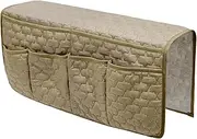 Generic Couch Sofa Armrest Organizer Magazine Storage Bag Multi Pockets Trendy Arm Chair Bedside Caddy Pouch for Keys Dorm Apartment, Khaki