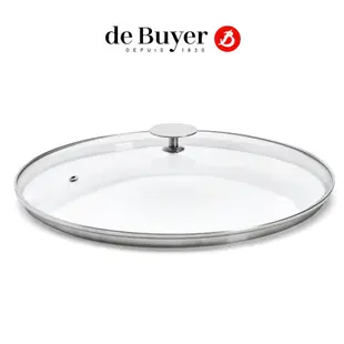 de Buyer 法國畢耶 不鏽鋼蓋頭耐熱玻璃鍋蓋32cm-深緣款