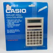 New Casio HS-7 Electronic Calculator Sealed 8 Digits High Power Solar Cell
