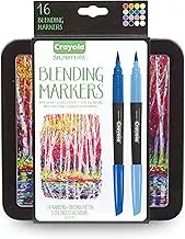 Crayola Signature Blending markers, Perfect for Blending, 14 Brilliant Colours, 2 Colourless Blenders, Great for Artists, Students, Teens and Adults, Makes a Great gift, Assorted, 16 (58 6502)