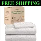 100% Organic Cotton Percale Twin Sheet Set - Floral Print, Deep Pocket Design