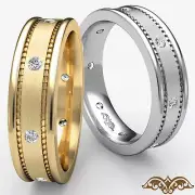 Mens Diamond Solid Eternity Wedding Ring Matt Finish Band 18k Yellow Gold 0.16Ct