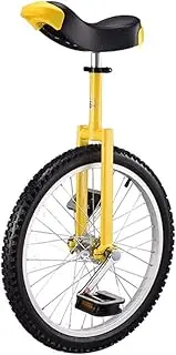 16" / 18" / 20" Kid's/Adult's Trainer Unicycle, Height Adjustable Skidproof Butyl Mountain Tire Balance Cycling Exercise Fun Bike Bicycle Fitness (Color : Yellow, Size : 18 Inch Wheel) Durable TDF