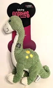 Fab Dog - Floppy Brontosaurus Dinosaur Squeaky Plush Dog Toy - Large
