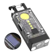 Mini USB Rechargeable LED Flashlight COB Work Lamp Torch Portable Keychain Light