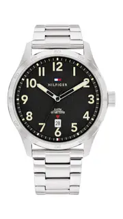 Tommy Hilfiger Forrest Black and Silver Men's Watch 1710594 7613272544658
