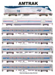 Amtrak Train 11"x17" Poster Andy Fletcher signed