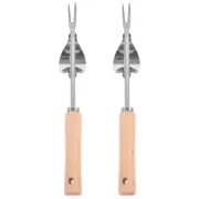 2 Pcs Garden Tool Long Handle Welded Hoe Stainless Steel Weeder