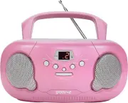 Groov-E GVPS733/PK Portable CD Player Boombox with AM/FM Radio, 3.5Mm