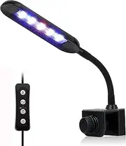 OsAtNb Aquarium Light: 3 Light Modes, 5 Brightness Levels, Timer & Memory Function, Suitable for 20-30 cm Freshwater Aquariums (6W)