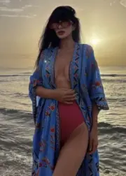 ZARA 100% COTTON EMBROIDERED KIMONO IN BLUE SIZE S-M REF. 9198/ 001