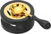 uxcell Wax Seal Kit, Wax Seal Warmer with Melting Spoon Retro Melt Stove Pot Furnace Tool for Wax Sealing Beads Stamp Letter Envelope, Black