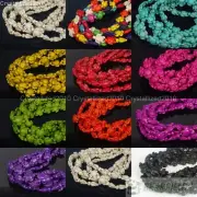2 Strands Howlite Turquoise 14mm x 17mm Carved Turtle Spacer Beads Assorted 16"