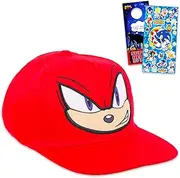 [Sonic The Hedgehog] Knuckles Hats for Boys 4-7 - Knuckles Baseball Cap Bundle with Knuckles Baseball Hat for Kids Plus Stickers, More Accessories Set