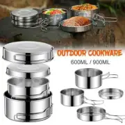 Outdoor Camping Cookware Set Stainless Steel Camping Bowl Outdoor Bowl Pot Set