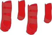 TENOL 4X Horse Boots Leg Wraps Adjustable Support Professional Leg Guard Leg Protection for Jumping Training Equestrian Accessories, red