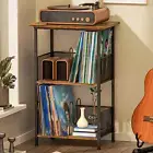 Record Player Stand up to 200 Albums, Vinyl Storage Table with Extended Wooden D
