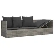 Outdoor Lounger Bed Chair Garden Patio Pool Beach Daybed Wicker Rattan Sofa Grey