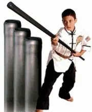 Martial Arts Rubber Foam Jo Staff Black 40" 3.3ft Sticks Bong Practice Training