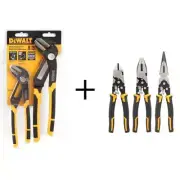 DEWALT Straight Jaw Push Lock Pliers Set (2-Pack) w/ Compound Plier Set (3-Pack)