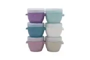 6pc Melii Luxe Snap & Go Pods Snack Food Container w Snap-on Lids 20z 60ml