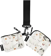 [Caihoyu] Aesthetic American Curl Cats White_1 Women's Wallets Card Cases Thin Flat Zipper Wristlet Wallet with Wristle Strap for Work Travel 2 Packs, Multicolor, 4.13"(L) x 3.5"(W), Travel Accessory